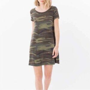 Z Supply Connor Camo Mini Shirt Dress Green Camouflage Short Sleeve Size Small